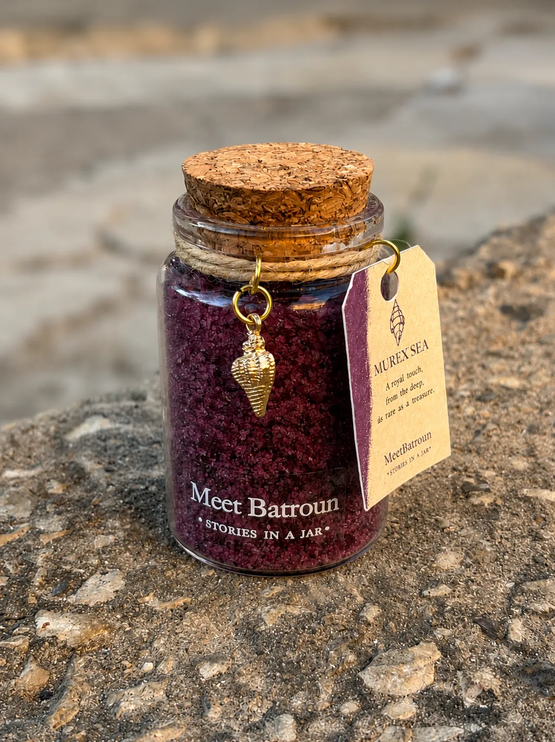 Murex Sea, handcrafted coloured salt jar by MeetBatroun